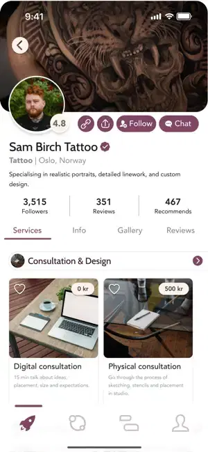 Provider profile and services